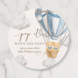 Twins Bearly Wait Teddy Bear Pop It When She Pops Gåvor Etiketter