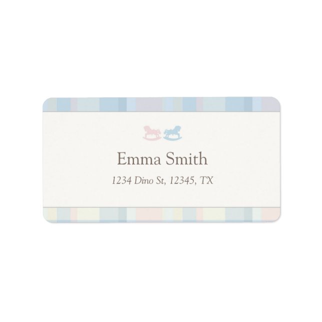 Twins Beary First Birthday Adressetikett (Framsidan)