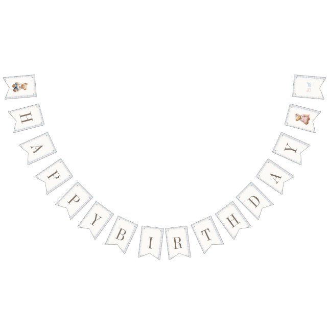 Twins Beary First Happy Birthday Vimplar (Alla)