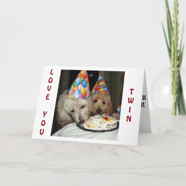 **TWINS** BIRTHDAY-ÅTERKOMMER ALLA VI HAR DELAT! KORT (Framsida)