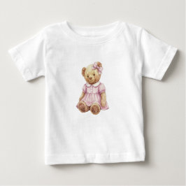 Twins Girl teddy bear birthday t shirt
