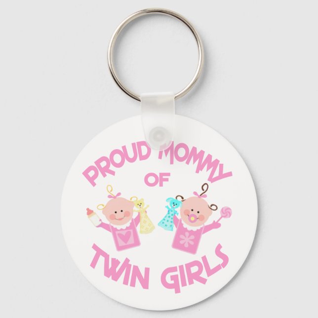 Twin's Mamma Mors dag Twin Girls Nyckelring (Framsida)