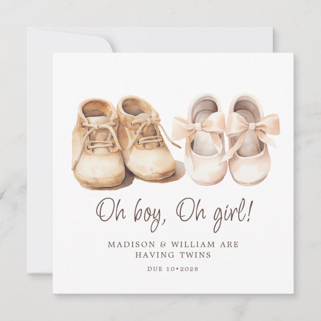 Twins Pregnancy Announcement  Inbjudningar (Framsida)