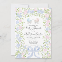 Twins shower, baby carriage shower invitation inbjudningar