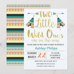 TwinsTribal Little One Faux Baby Shower-inbjudan Inbjudningar