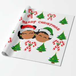 Twinzies African American jul Afro Kids Twin Presentpapper