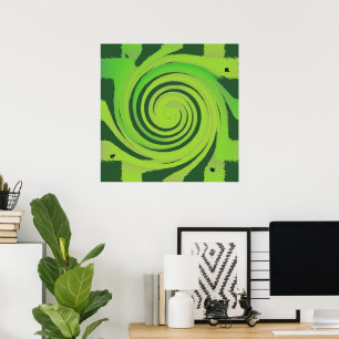 Twirl Me Grönt Mönster Poster