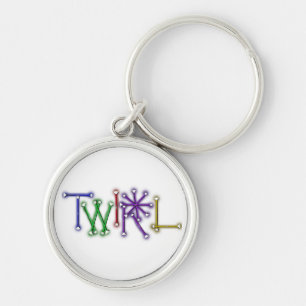 Twirl Rund Silverfärgad Nyckelring