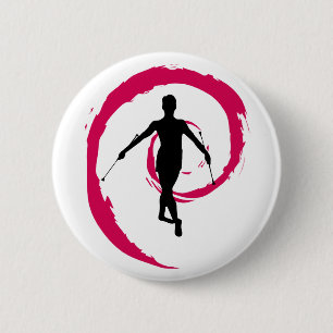 TWIRLEREN STAR/SWIRL PINK/BLACK KLÄMMER FAST KNAPP