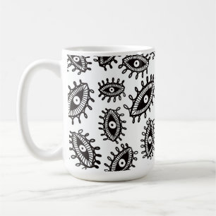 Twirly ögon white kaffemugg
