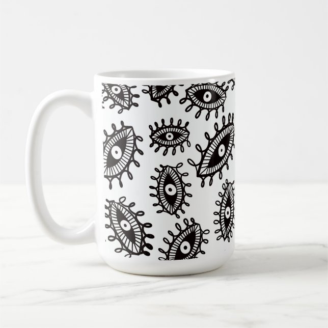Twirly ögon white kaffemugg (Vänster)