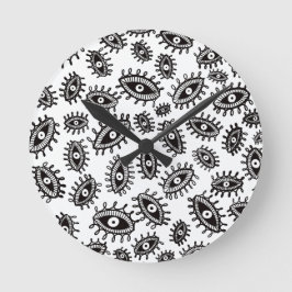 Twirly ögon white rund klocka