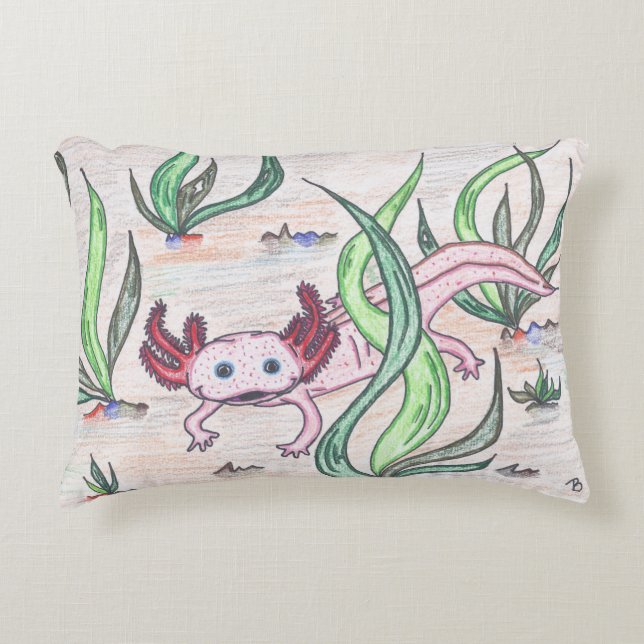 TWIS #blairsanimalna hörn Axolotl Pillow Prydnadskudde (Framsidan)