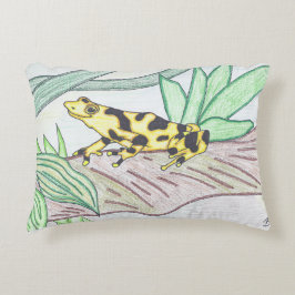 TWIS #blairsanimalna hörn Golden Frog Pillow Prydnadskudde