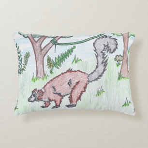 TWIS #blairsanimalna hörnet Red Ruffed Lemur Pill Prydnadskudde