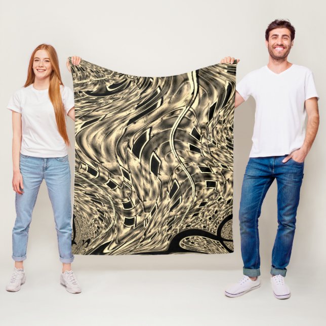 Twist speglade en stark linje beige eller khaki sh fleecefilt (På plats)