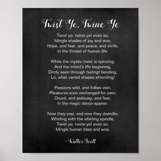 Twist Ye Twine Ye Black and White Poster (Framsidan)