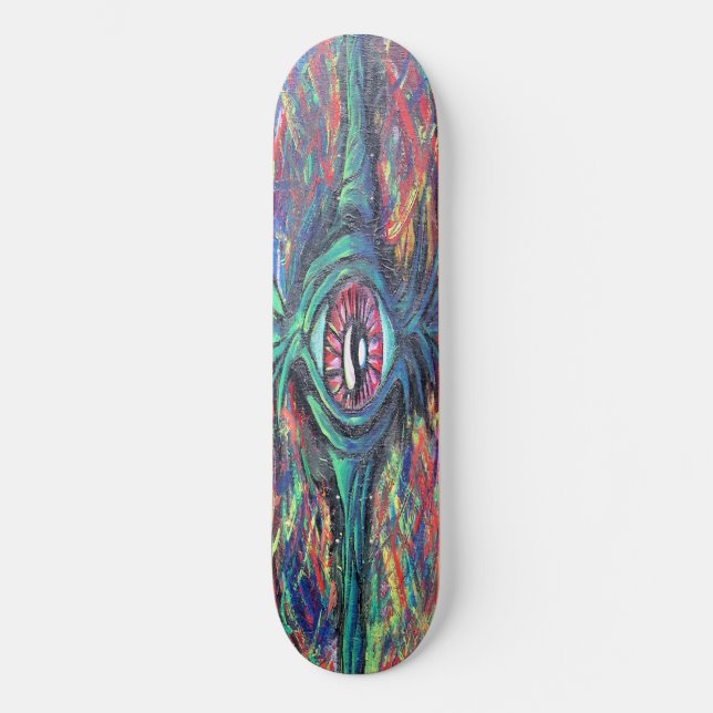 Twistad och Trippig Ögonmålning Skateboard Bräda 19,5 Cm (Framsida)