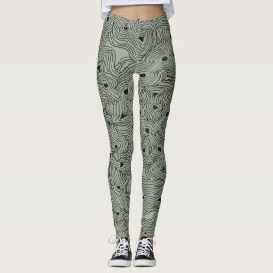 Twisted and Tangled Topography Art in any Färg Leggings