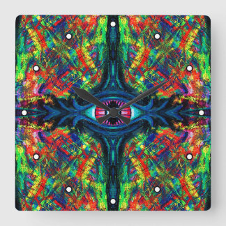 Twisted and Trippy Painting with Dots Fyrkantig Klocka