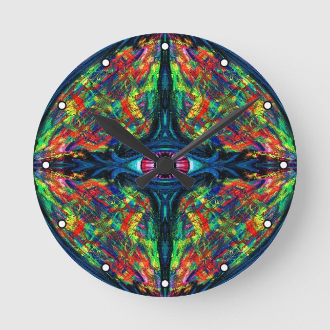 Twisted and Trippy Painting with Dots Rund Klocka (Framsida)