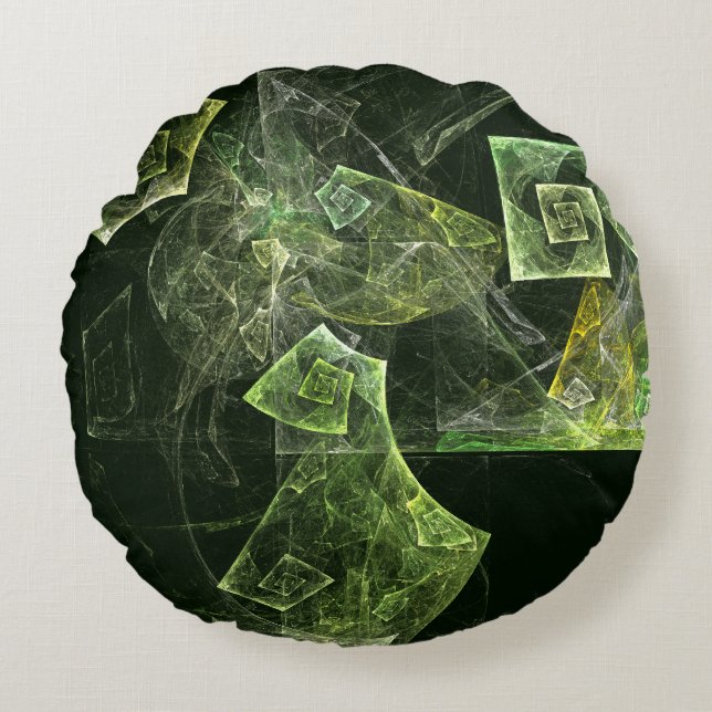 Twisted Balance Abstrakt Art Round Pillow Rund Kudde (Framsidan)