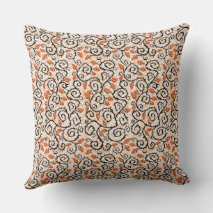Twisted Beige Orange Vine Repeat Mönster Art Kudde