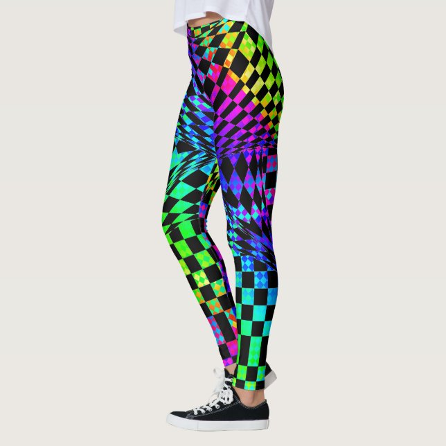 Twisted Checkerss Multi by Kenneth Yoncich Leggings (Vänster)