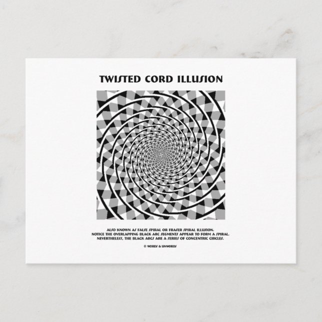 Twisted Cord Illusion (False Spiral) Vykort (Framsida)