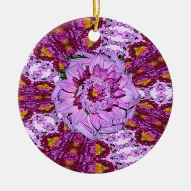 Twisted Dahlia Flower ROUND ORNAMENT (Framsidan)