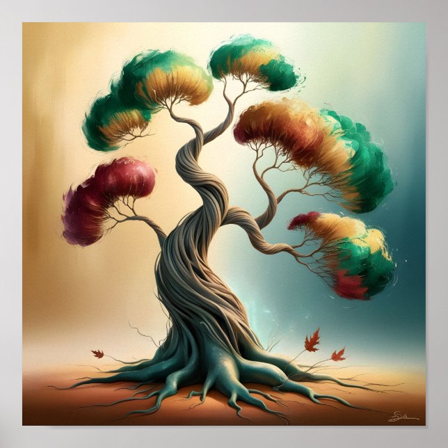Twisted Dreams: A Colorful Bonsai Journey Poster (Framsidan)