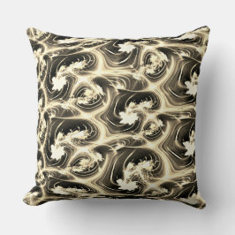 Twisted fractal relation av ljusbeige streck kudde