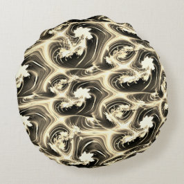 Twisted fractal relation av ljusbeige streck rund kudde