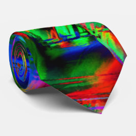 Twisted-fyrkanter med grönt färgstarka "brushstrok slips