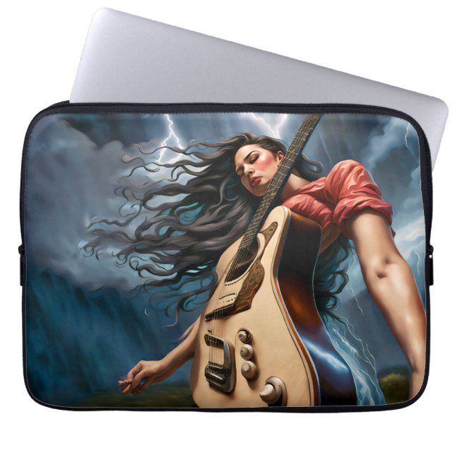 Twisted Guitar Woman Laptop Fodral (Framsidan)