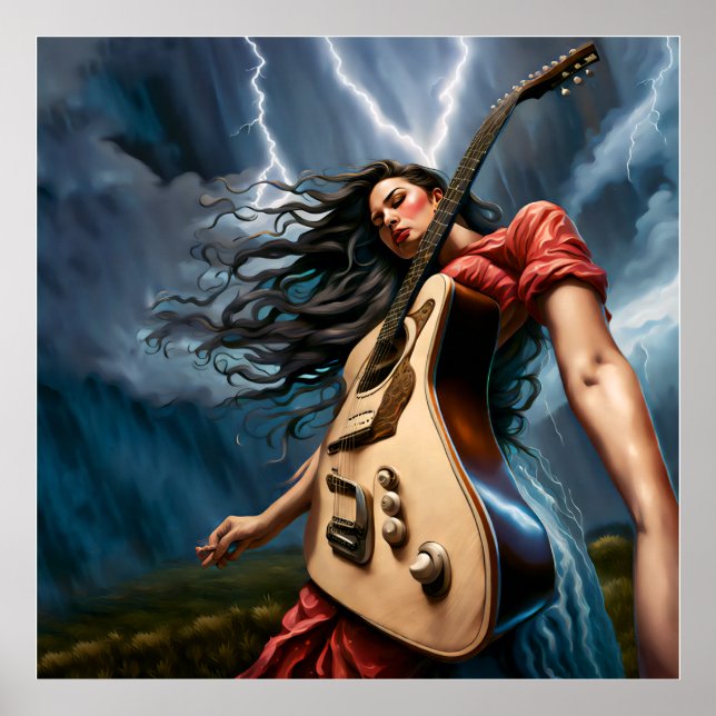 Twisted Guitar Woman Poster (Framsidan)