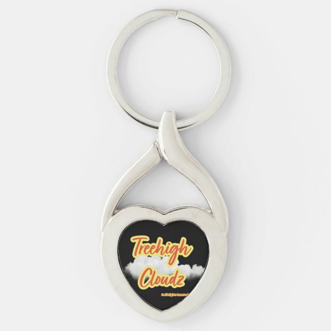 Twisted Heart från metall-nyckelkedjan: En formgiv Silverfärgad Nyckelring (Framsidan)