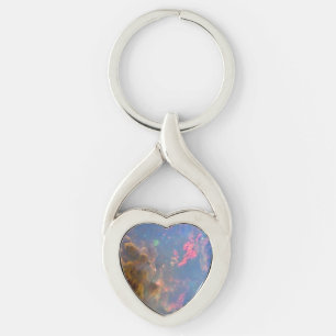 Twisted Heart Metall-nyckelkedja Silverfärgad Nyckelring