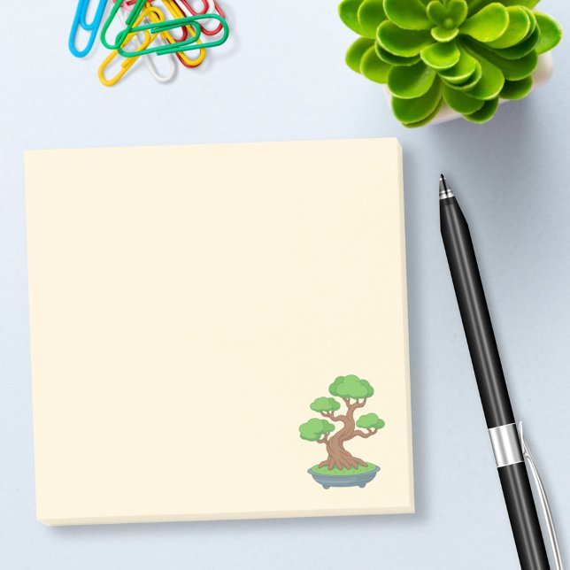 Twisted Japansk Bonsai Träd Gult Post-it Block (Skapare uppladdad)