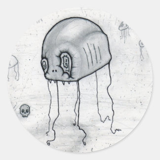 Twisted Jellyfish Stickers x6 Runt Klistermärke