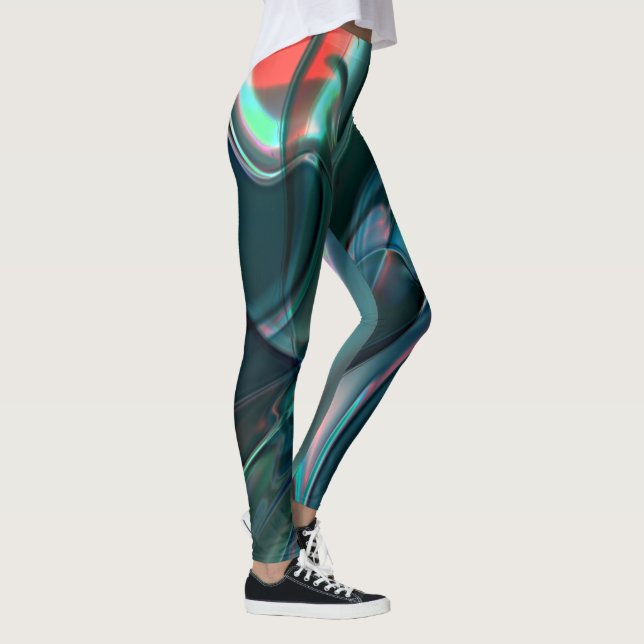 Twisted kurvor i mörk-skuggor för att silvra ljus leggings (Höger)