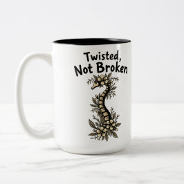 Twisted not Broken Scoliosis Awareness Två-Tonad Mugg