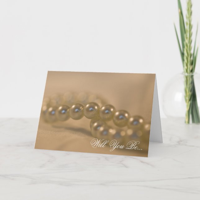 Twisted Pearls kommer du bli min bridesmaid Inbjudan (Framsida)
