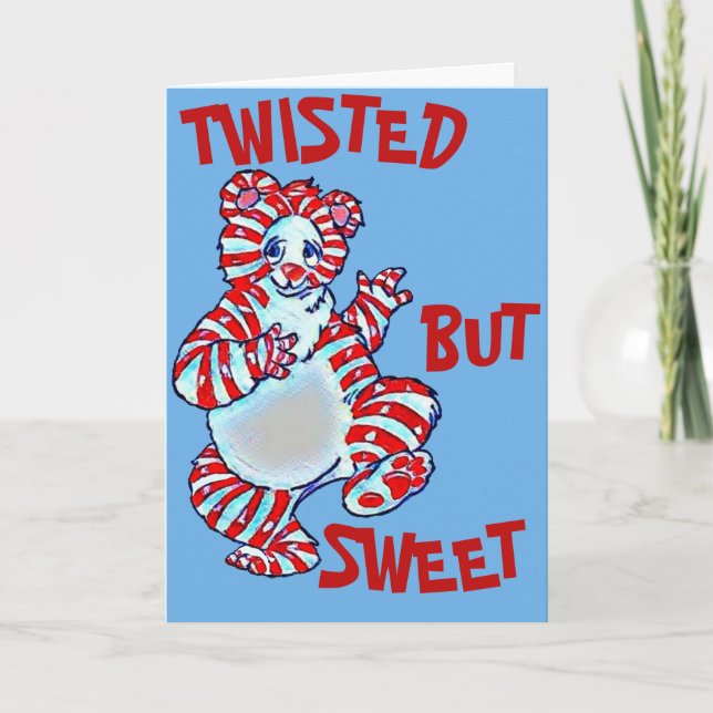 Twisted Peppermint Polar Bear Helgkort (Framsida)