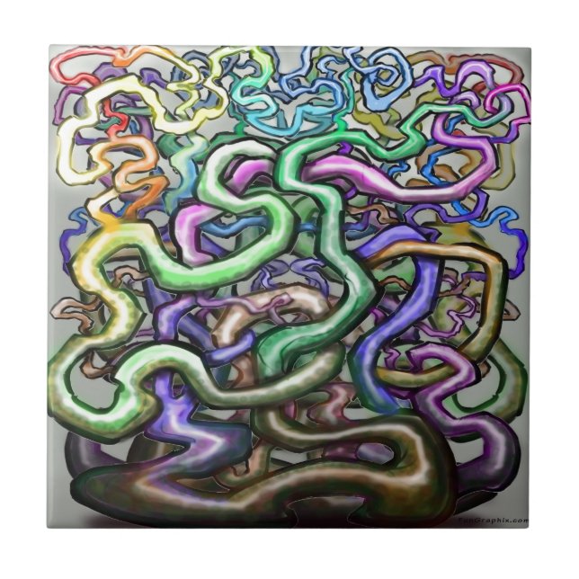 Twisted Rainbow Vines Kakelplatta (Framsidan)