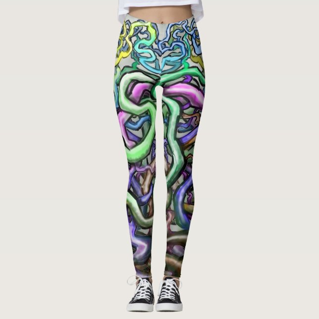Twisted Rainbow Vines Leggings (Framsida)