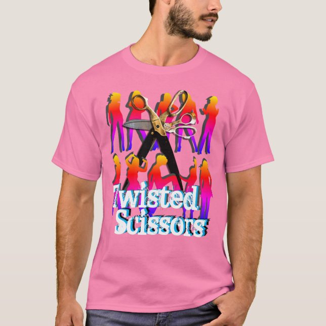 Twisted Scissors Dancing Dam Scrapbook T-Shirt (Framsida)