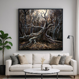 Twisted Skogen - Creepy Nature Illustration Stil Poster