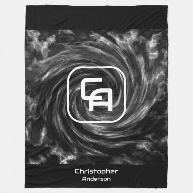 Twisted Smoke Black Grått Fleece Blanket (Framsidan)