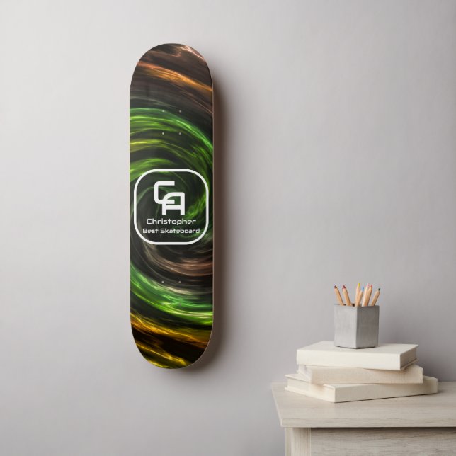 Twisted Smoke Monogram-Multifärgader Mini Skateboard Bräda 18,5 Cm (Väggkonst)